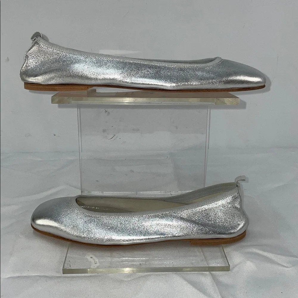 HOLLYWOULD CABANA SILVER METALLIC BALLET FLATS FTL-03-035